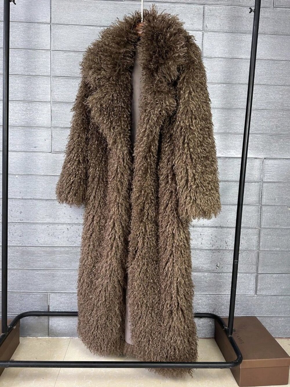 Khaki Casual Women's Fuzzy Coat - Picture 3 of 5